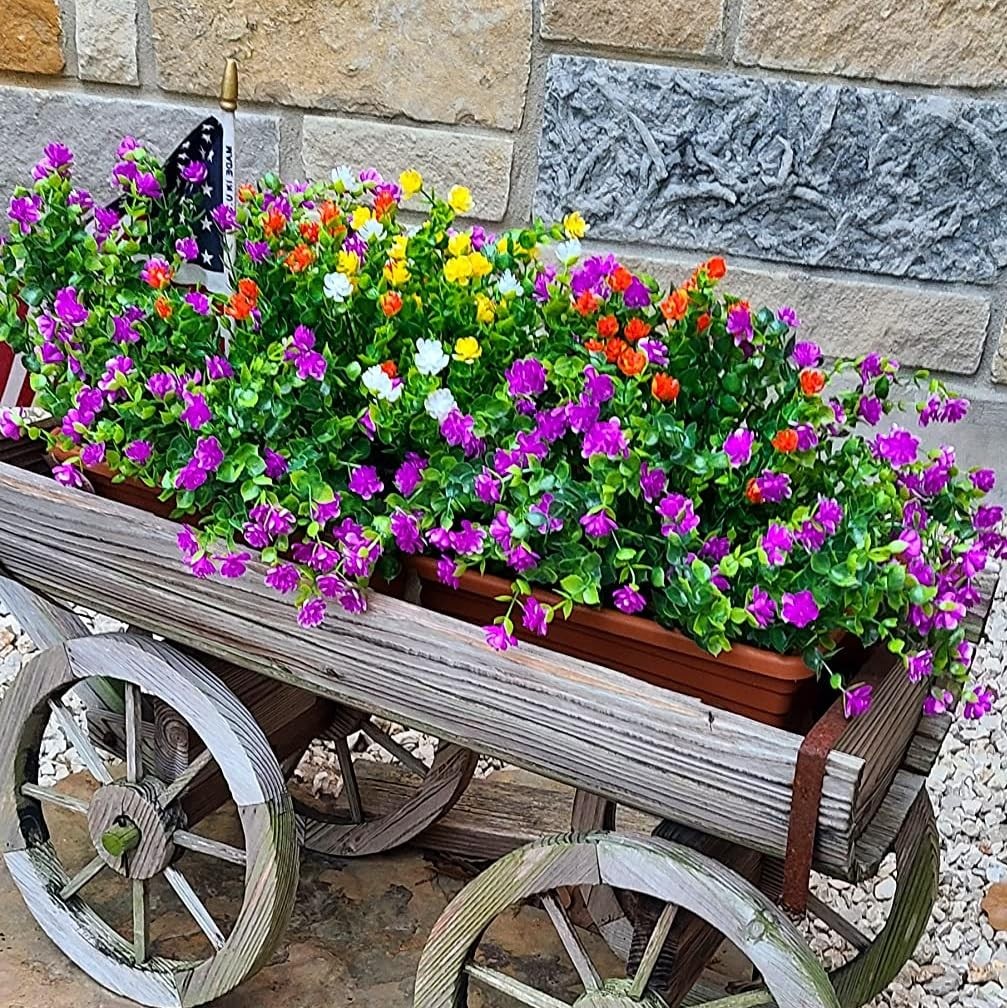 Ivydale Artificial Fall Mums Flowers 12 Bundles UV Resistant Mix Color