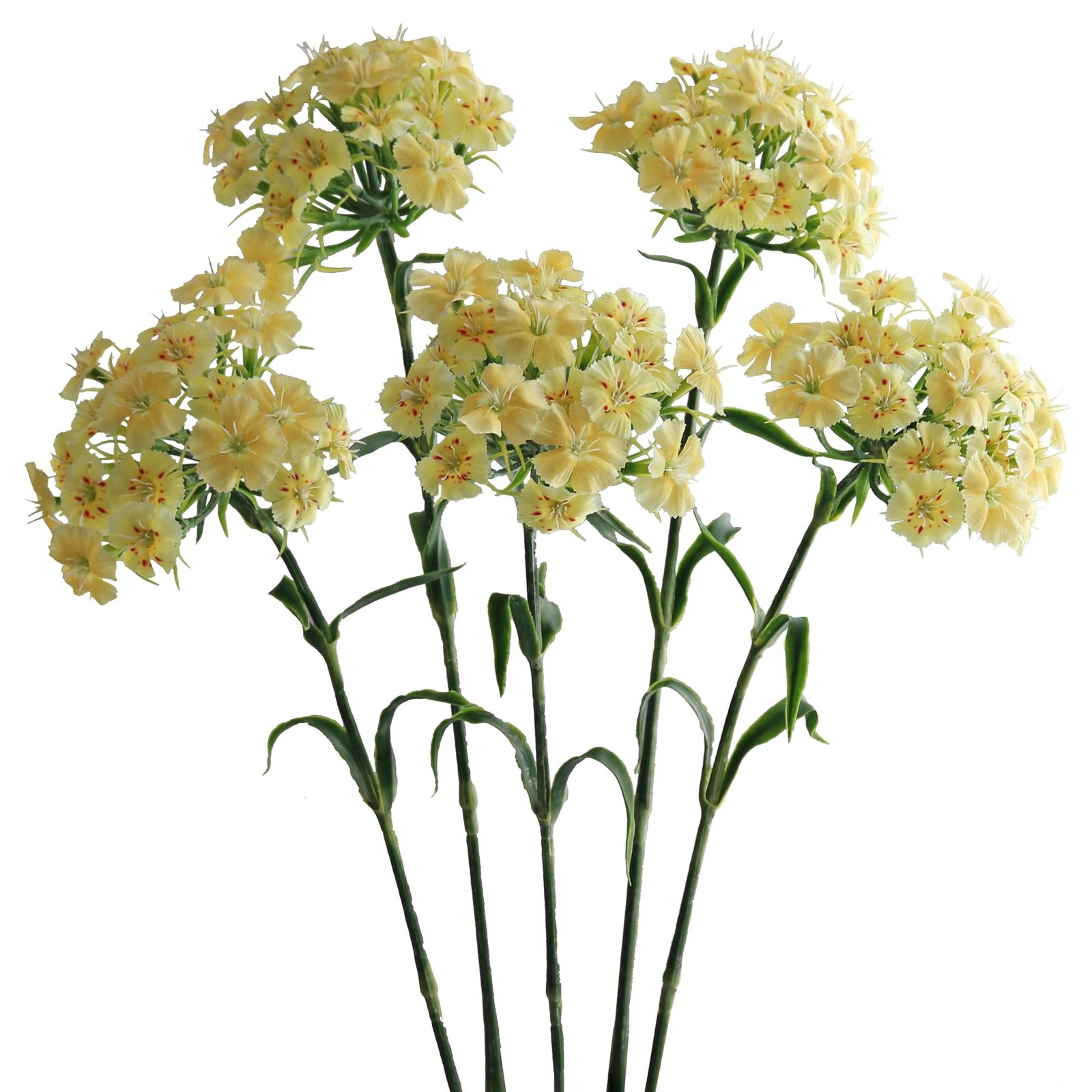5PCS Artificial Dianthus Blooms with Stem Silk Flowers for Arrangement Weddin…