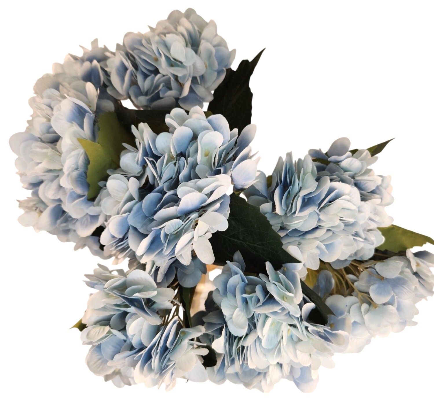 Soft Blue Faux Hydrangea Stem 18 Inch Wedding Artificial Silk Flower Large Bloom