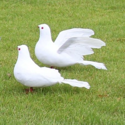 Lifelike 9.5-Inch White Dove – Perfect for Craft, Wedding, & Christmas Decor