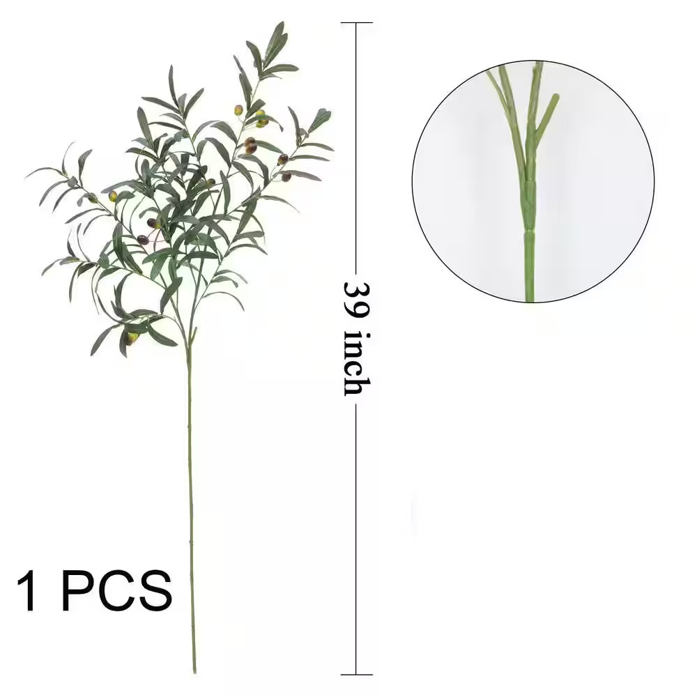 3.3 Ft. 3-Pieces Artificial Olive Tree Branches Faux Olive Leaves Plant Greenery