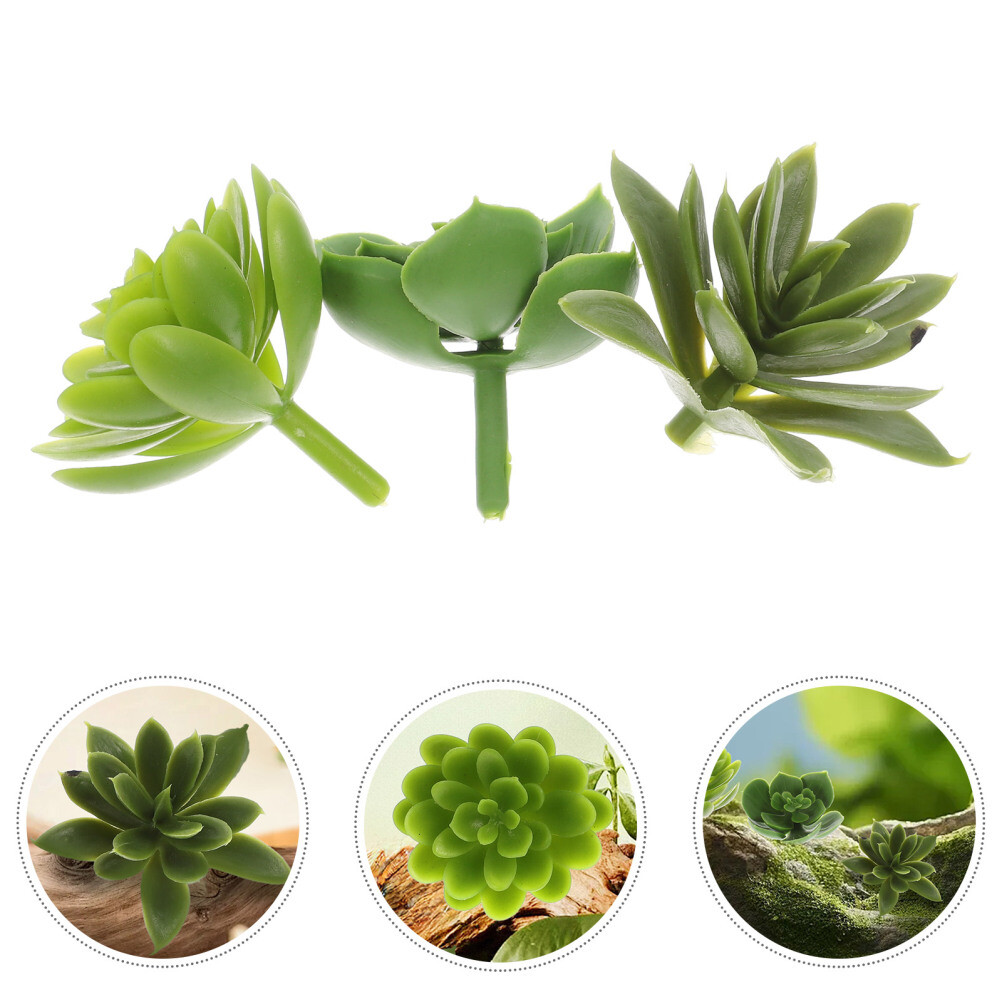 3 PCS Simulated Succulent Snow Decoration Small Plants Succulents Picks