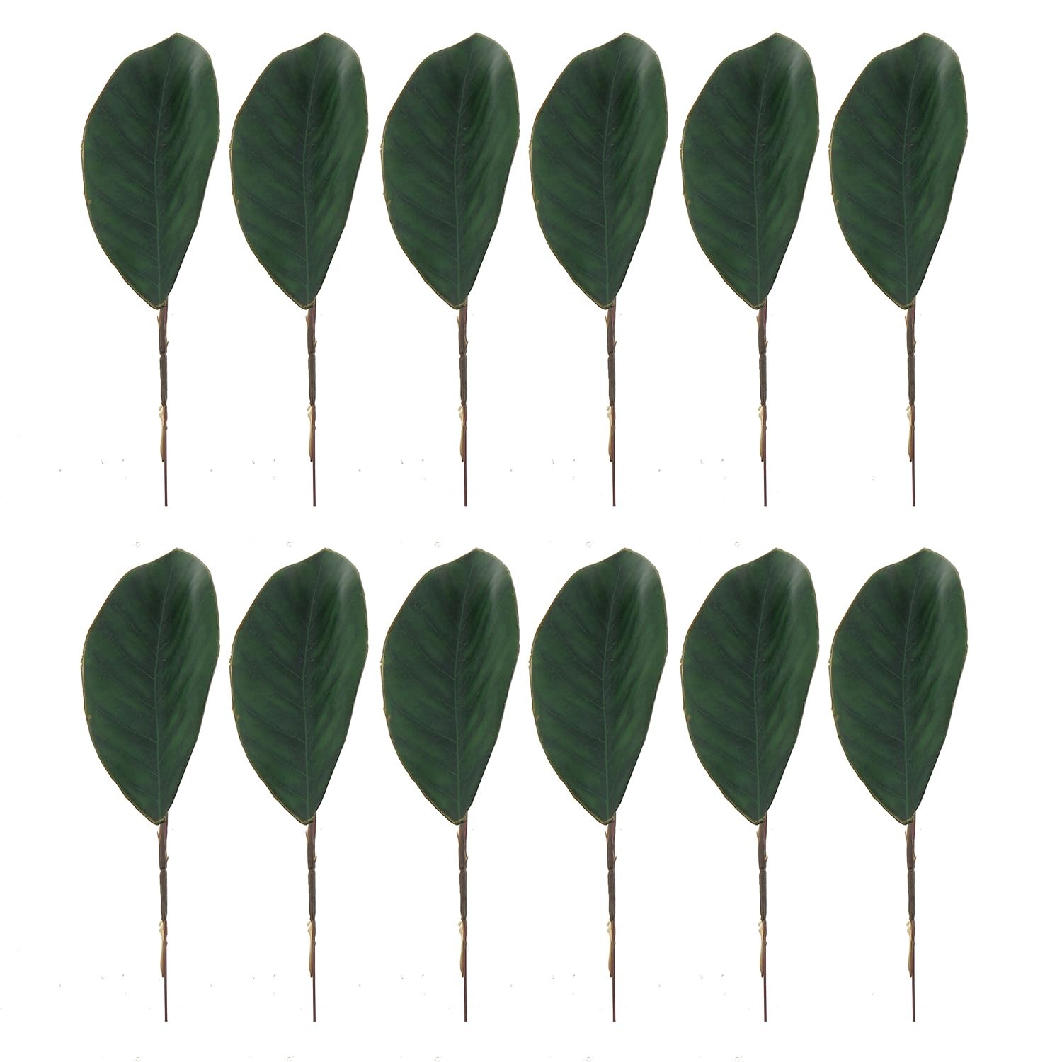 12PCS 19.5x6cm Artificial Small Size Simulation Magnolia Leaf Green Artificia…