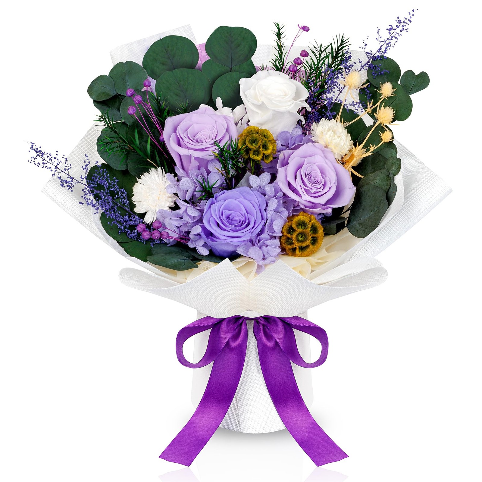 4 Roses Mixed Bouquet for Mother’s Day, Flowers for Delivery, Preserved Flowe…