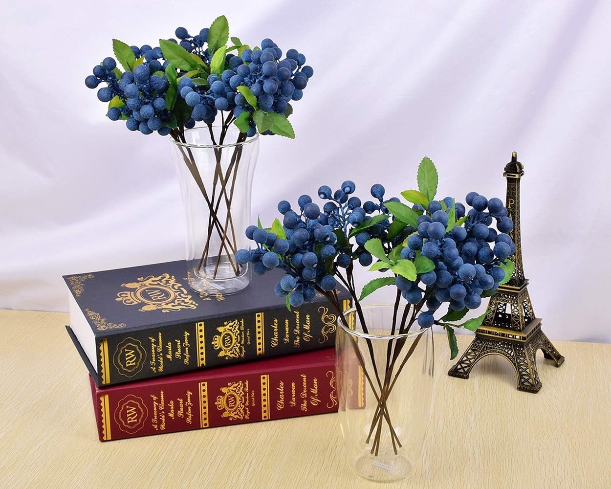Elegant Blue Faux Fruit – Durable, Bendable Artificial Blueberries for Decor