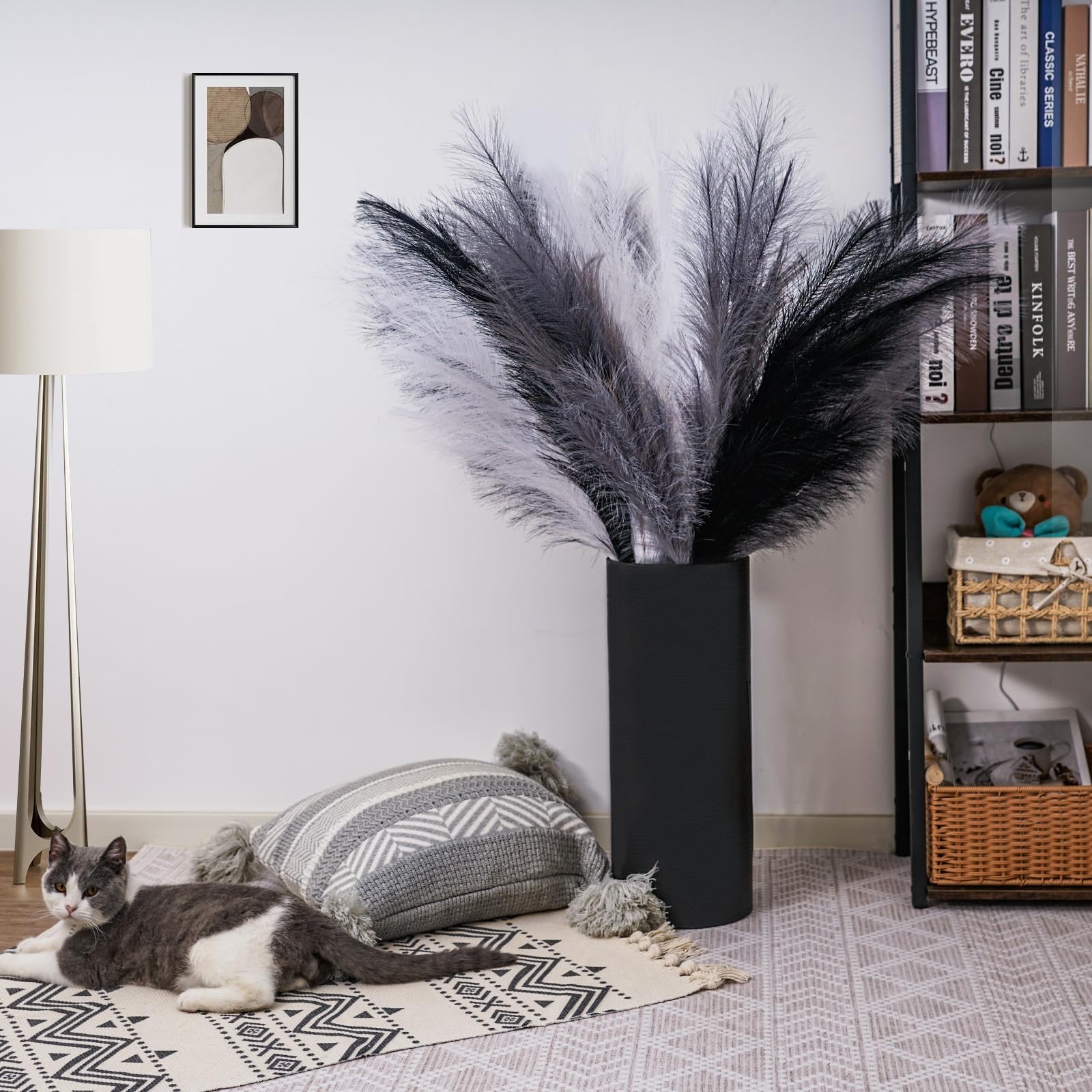 Tall Pampas Grass Decor – 6 Pcs 44” Fluffy Large Pompas for Boho Wedding & Livi