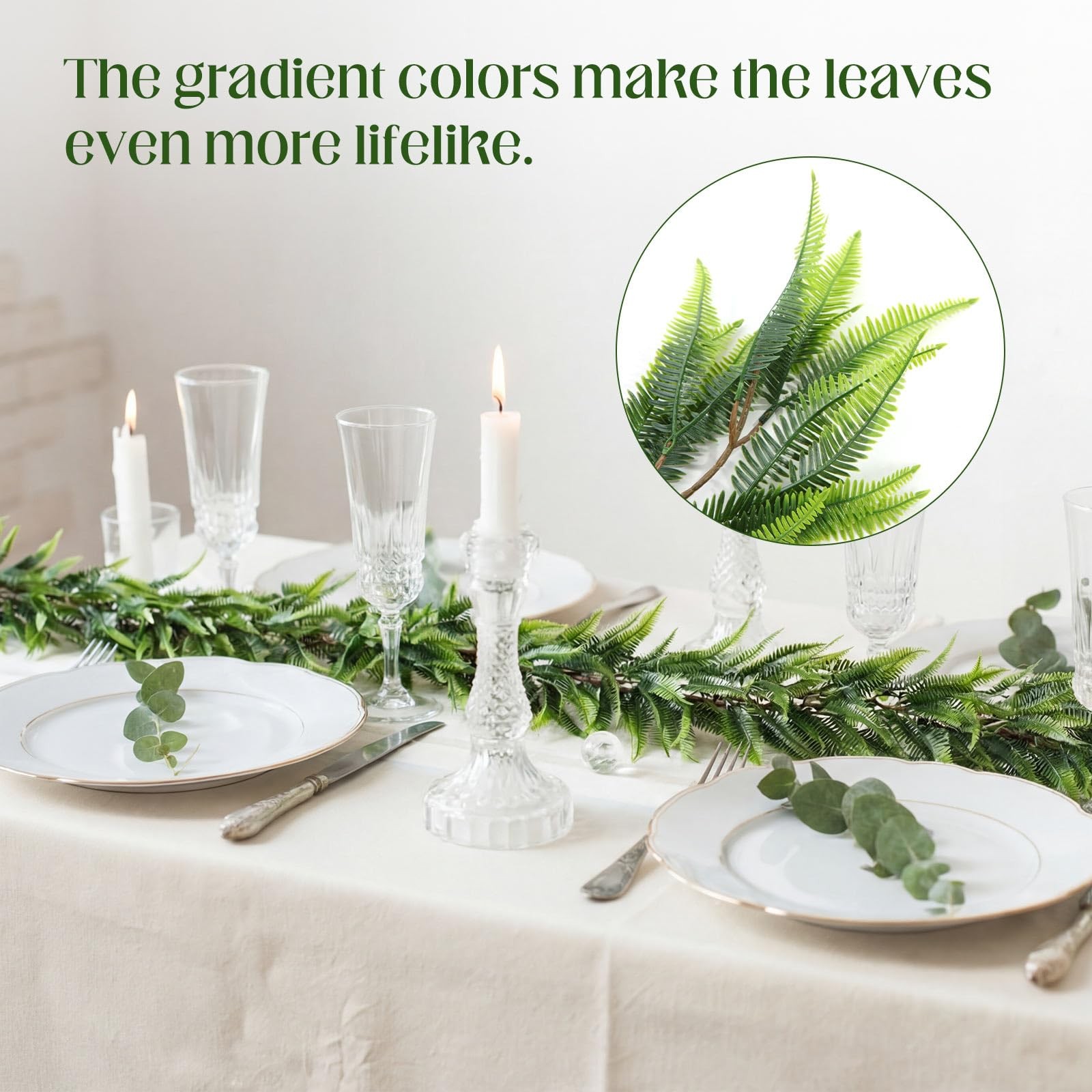2 Pack 6ft Artificial Greenery Garland Hanging Boston Fern Garlands Lifelike …