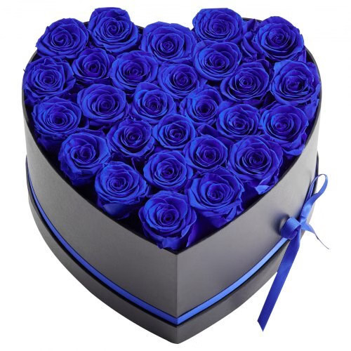 Forever Flowers, 27 Preserved Roses in a Heart Shape Box, Eternal Flowers Immort