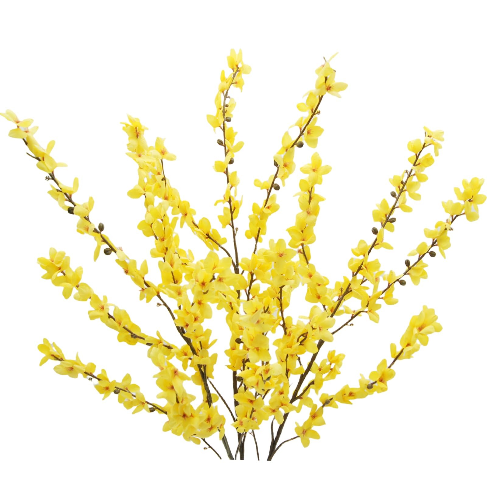 FERIAL3Pcs Artificial Forsythia Flower Branches Spring Summer Yellow Silk Fak…