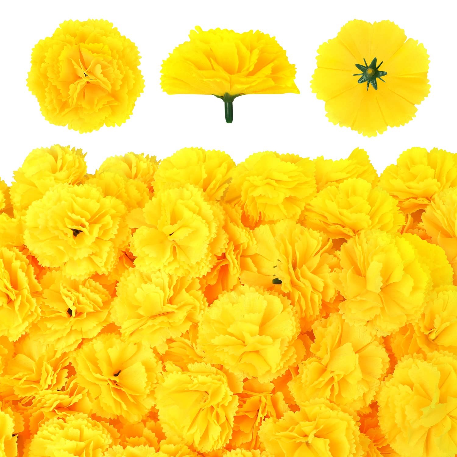 Flores de caléndula artificiales de seda para decoración de baby shower y bodas
