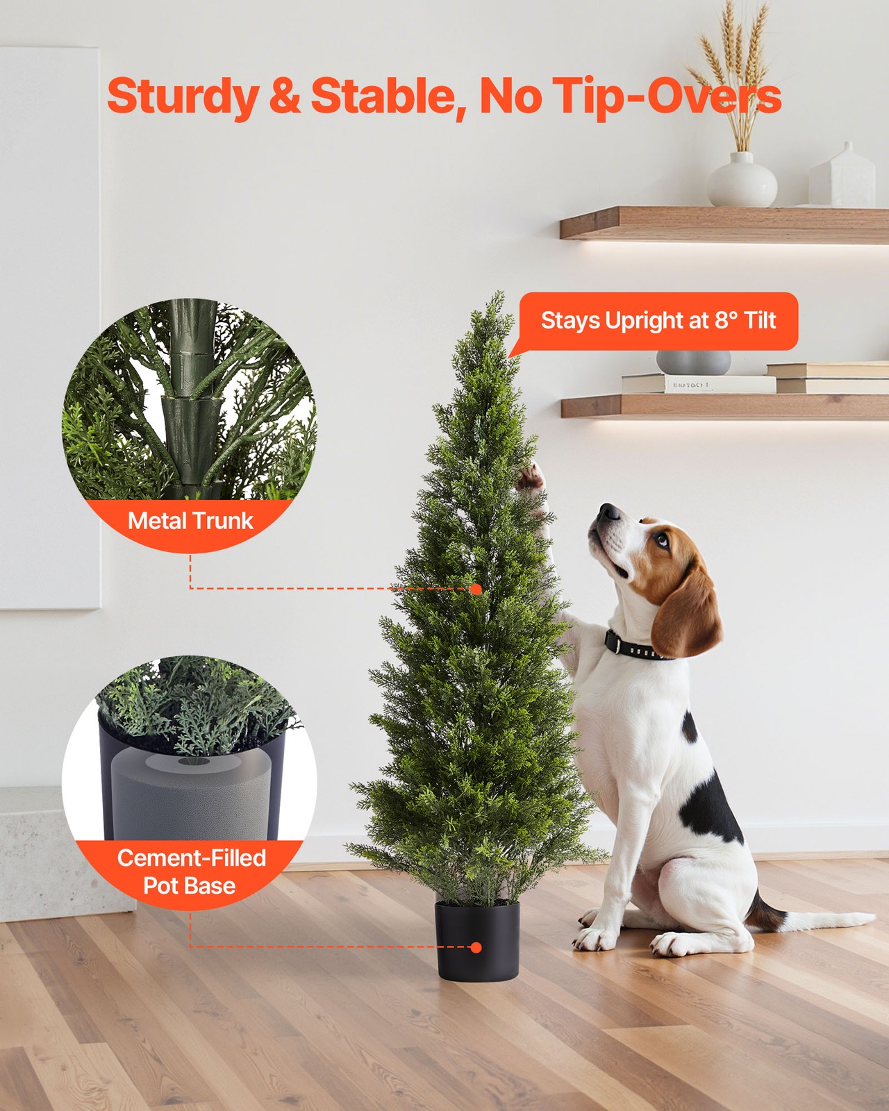 VEVOR Artificial Topiary Cedar Tree 48 Inch Faux Pine Plant Outdoor Garden Home