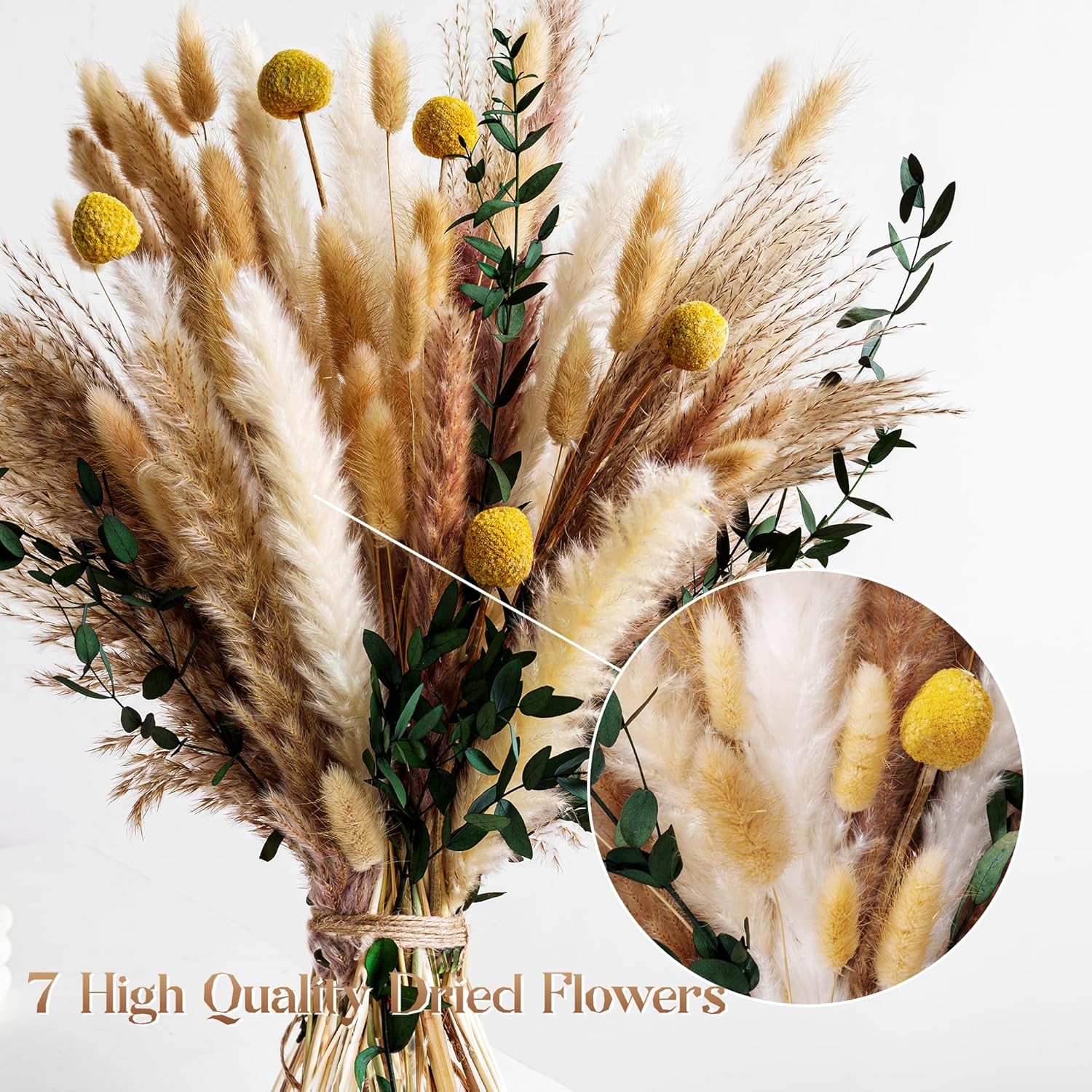 Dried Flowers Bouquet – Olive Green Wall Decor, Pampas Grass Bouquet,