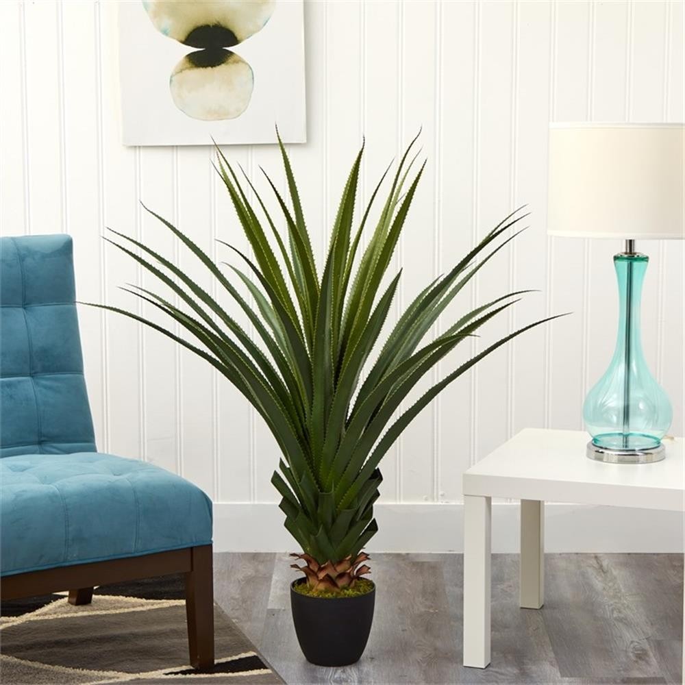 Pemberly Row 48″ Spiked Agave Plant with 361 Leaves in Green/Black