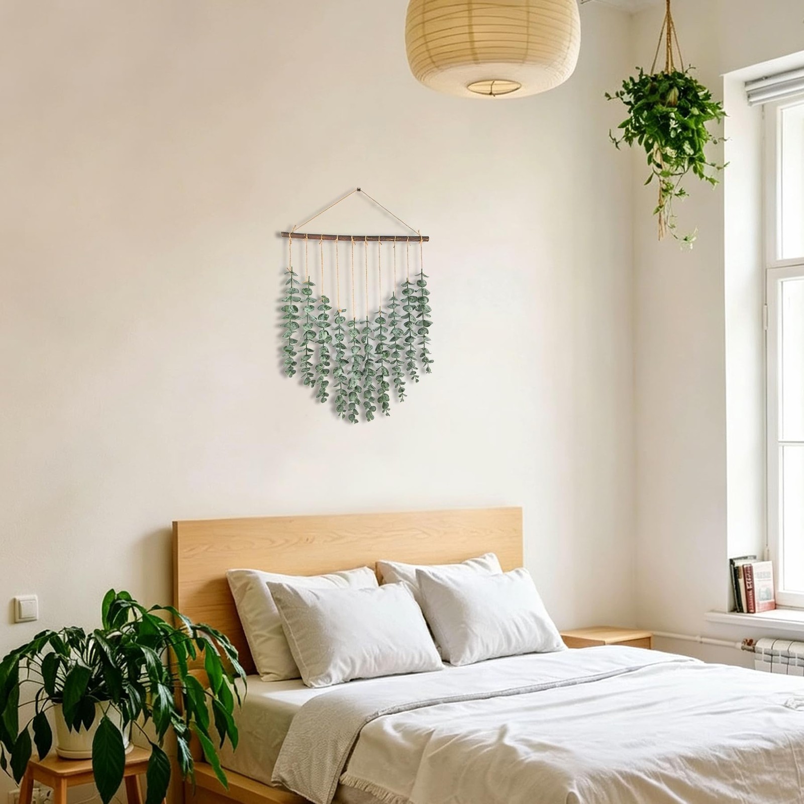 Artificial Eucalyptus Wall Hanging Decor Fake Greenery Leaves Plant Stems for…