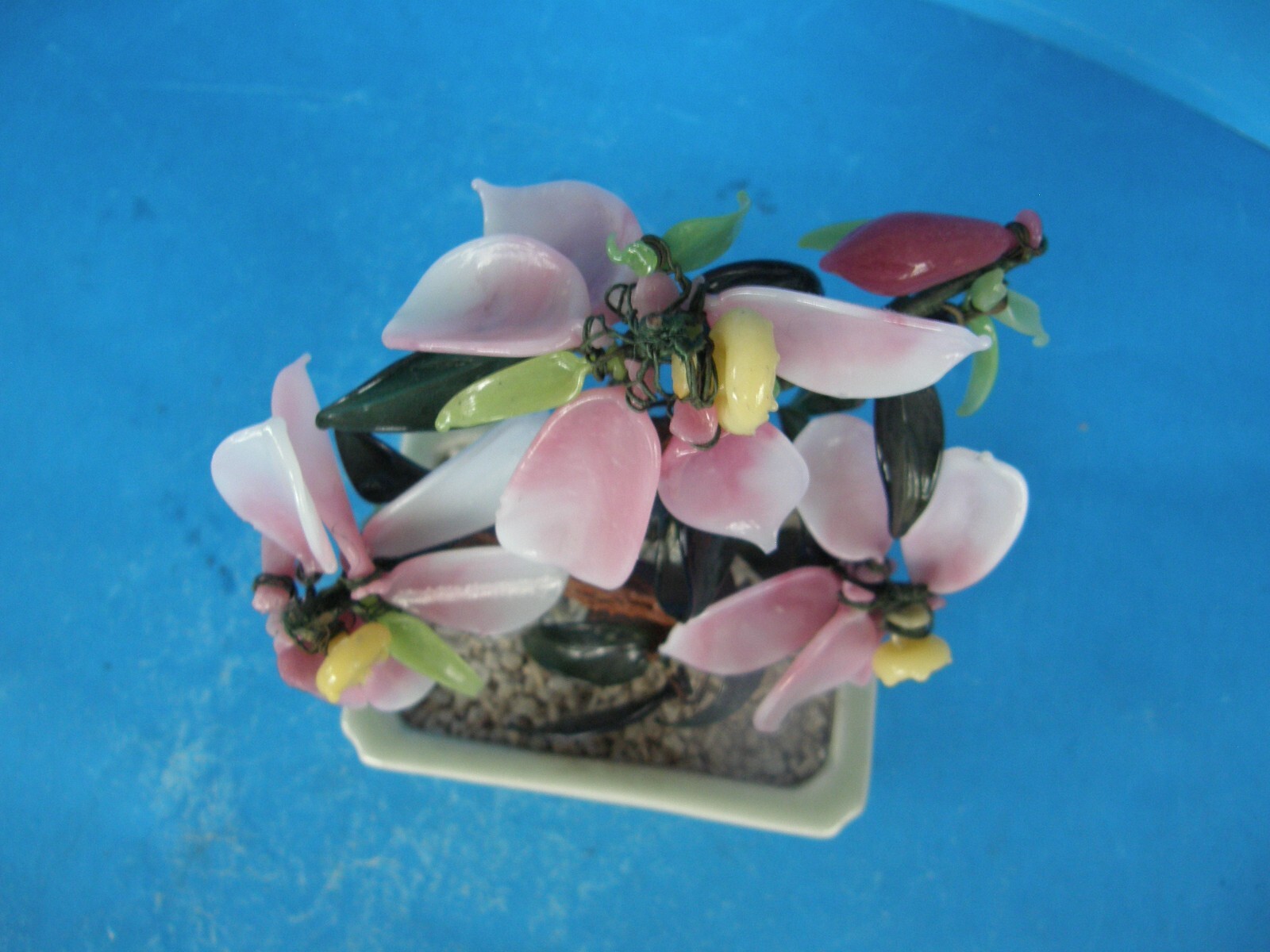 7″ PINK SEASHELLS FLOWERS IN DECORATIVE PLANTER