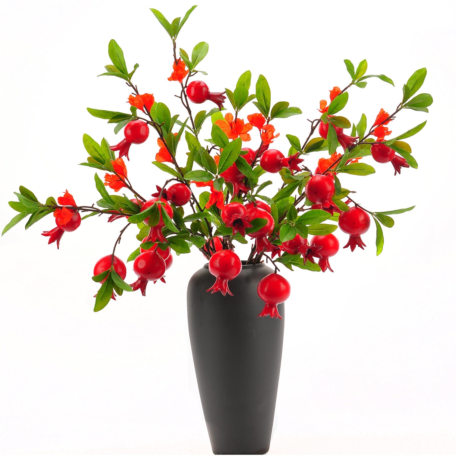 Artificial Pomegranate Fruit Flowers, 4pcs, 37 inch