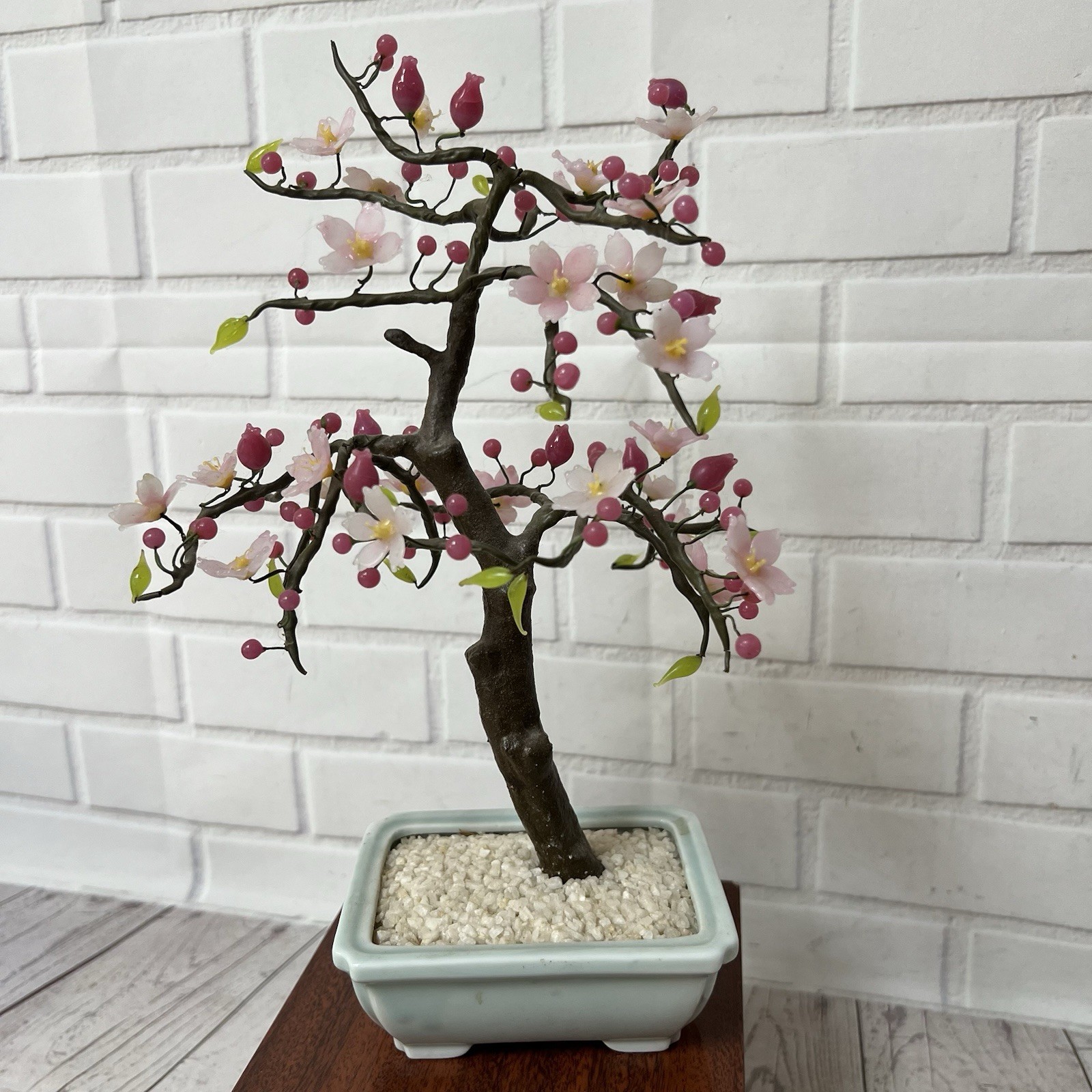 10” Artificial Cherry Blossom Bonsai Tree Decorative Pink