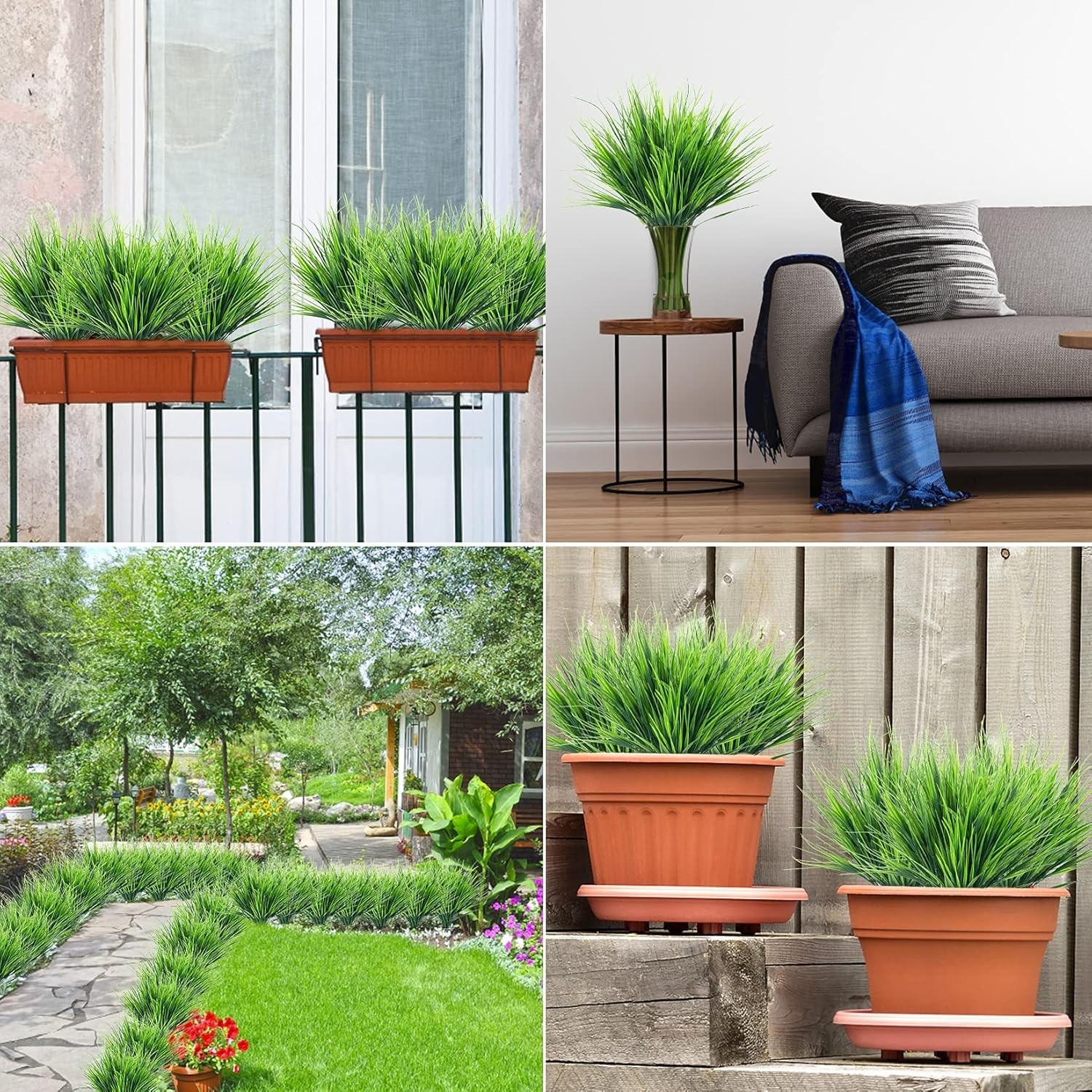 Artificial Wheat Grass Fake Plants Outdoor Uv Resistant Gr