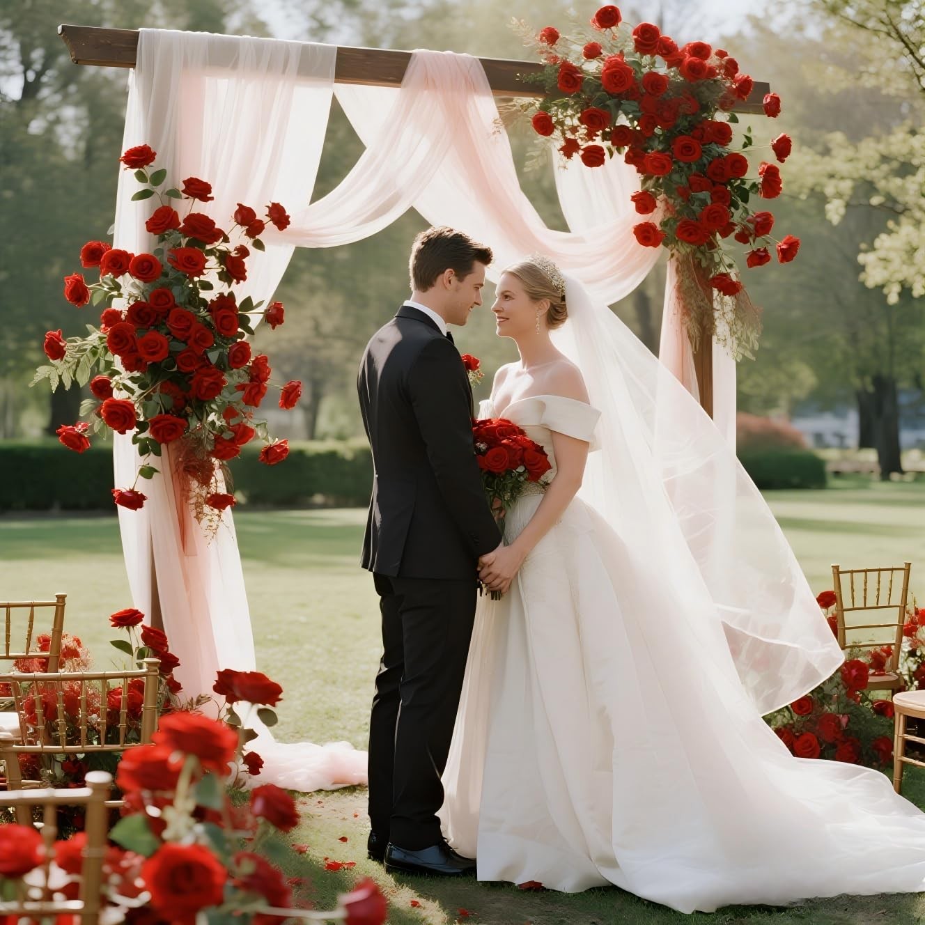 Artificial Red Roses Real Touch Velvet Bulk 50 Pcs Wedding Bridal Bouquet Decor