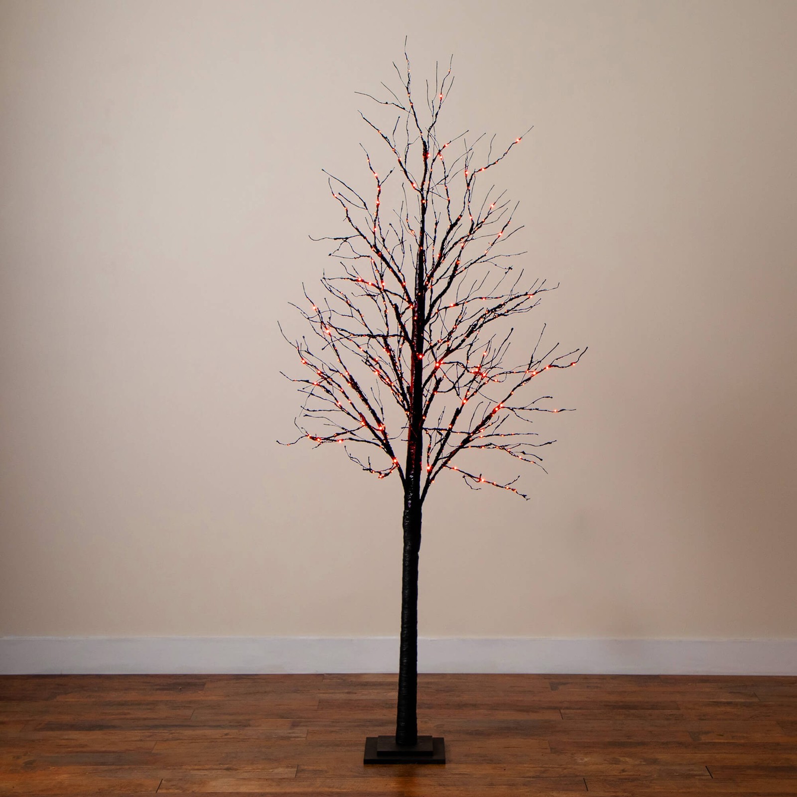 Nearly Natural 7ft Pre-Lit Halloween Black Twig Tree w/ 390 LED