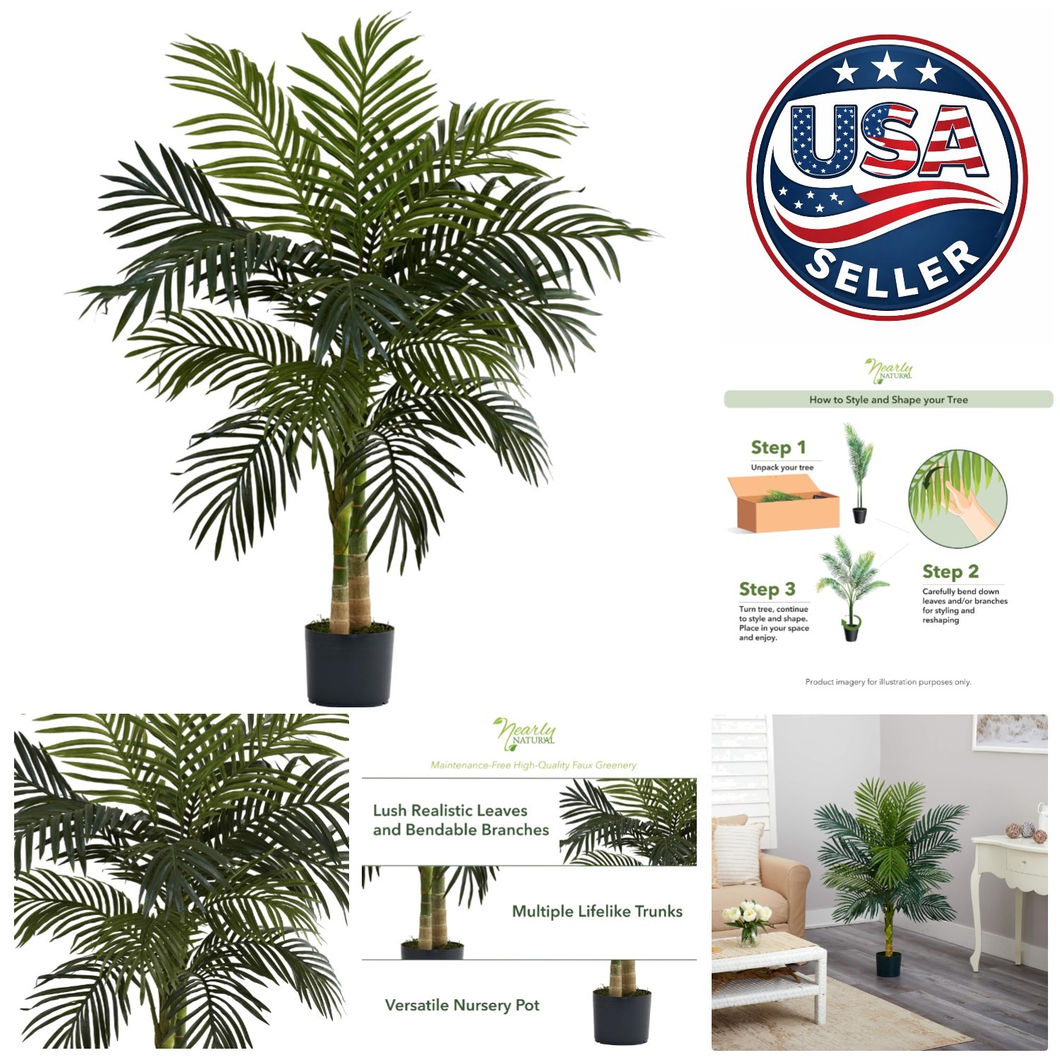 Versatile 4ft Artificial Palm Tree – Perfect for Any Living Space or Occasion
