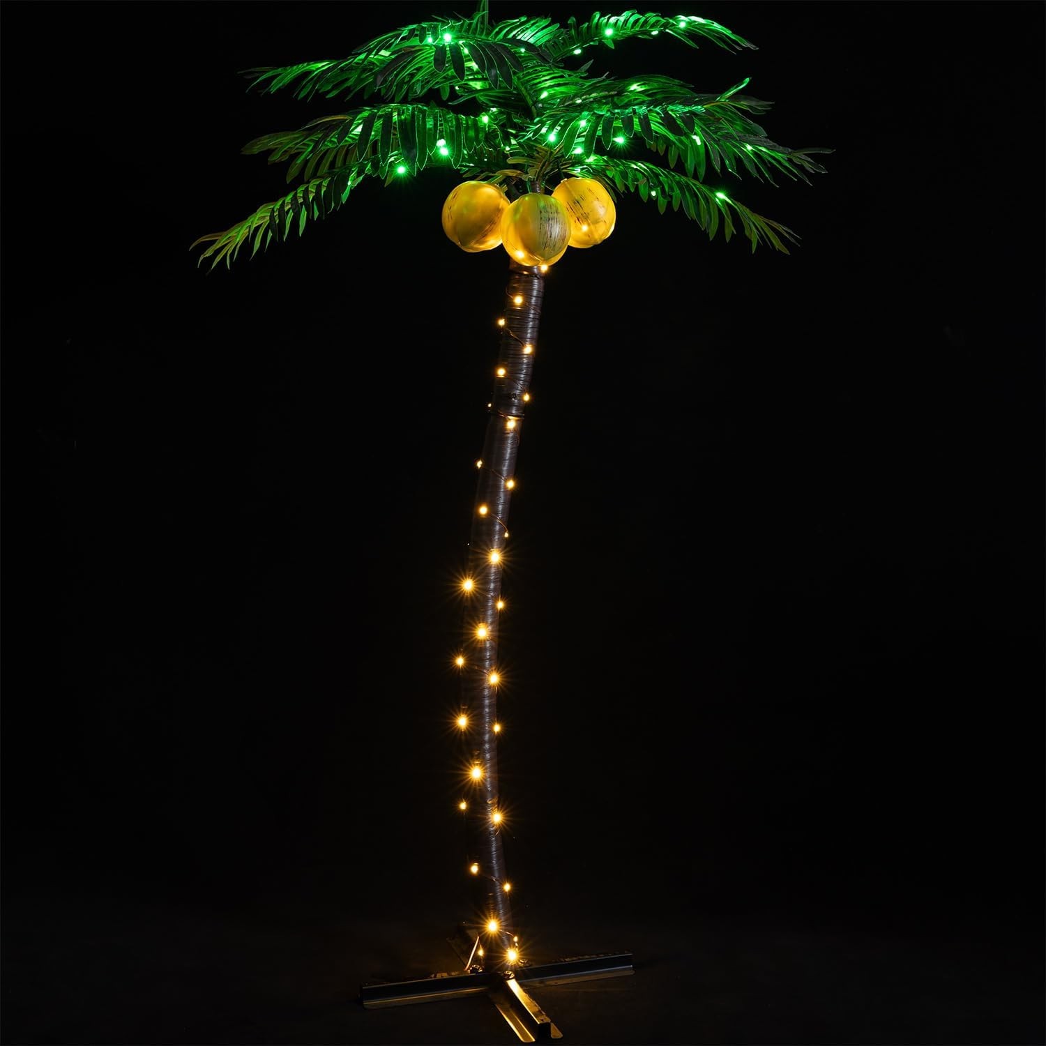 TYBEEU 5ft LED Palm Tree with 136 LEDs, Reinforced Version | Heavy-Duty Base …