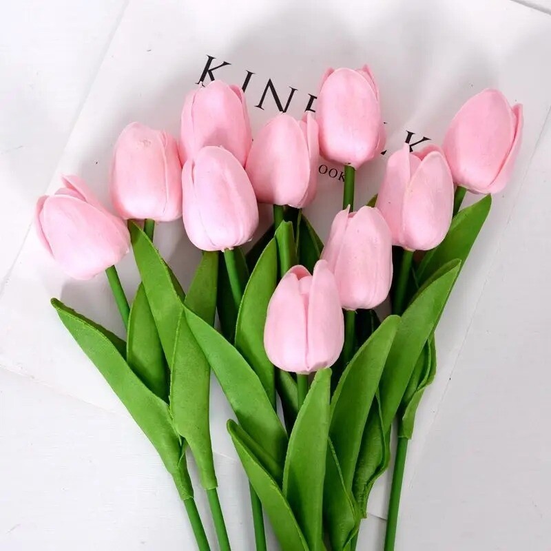 Tulip Flower 5 PCS Bouquet Artificial Lifelik Wedding Home Festival Decor Gift