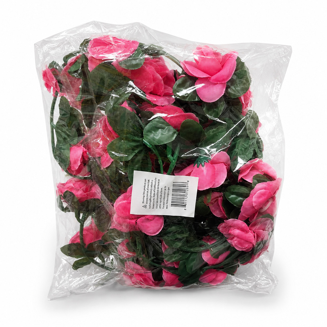 Pink Rose Artificial Flower Vine Garland for Wedding Party and Home Decor