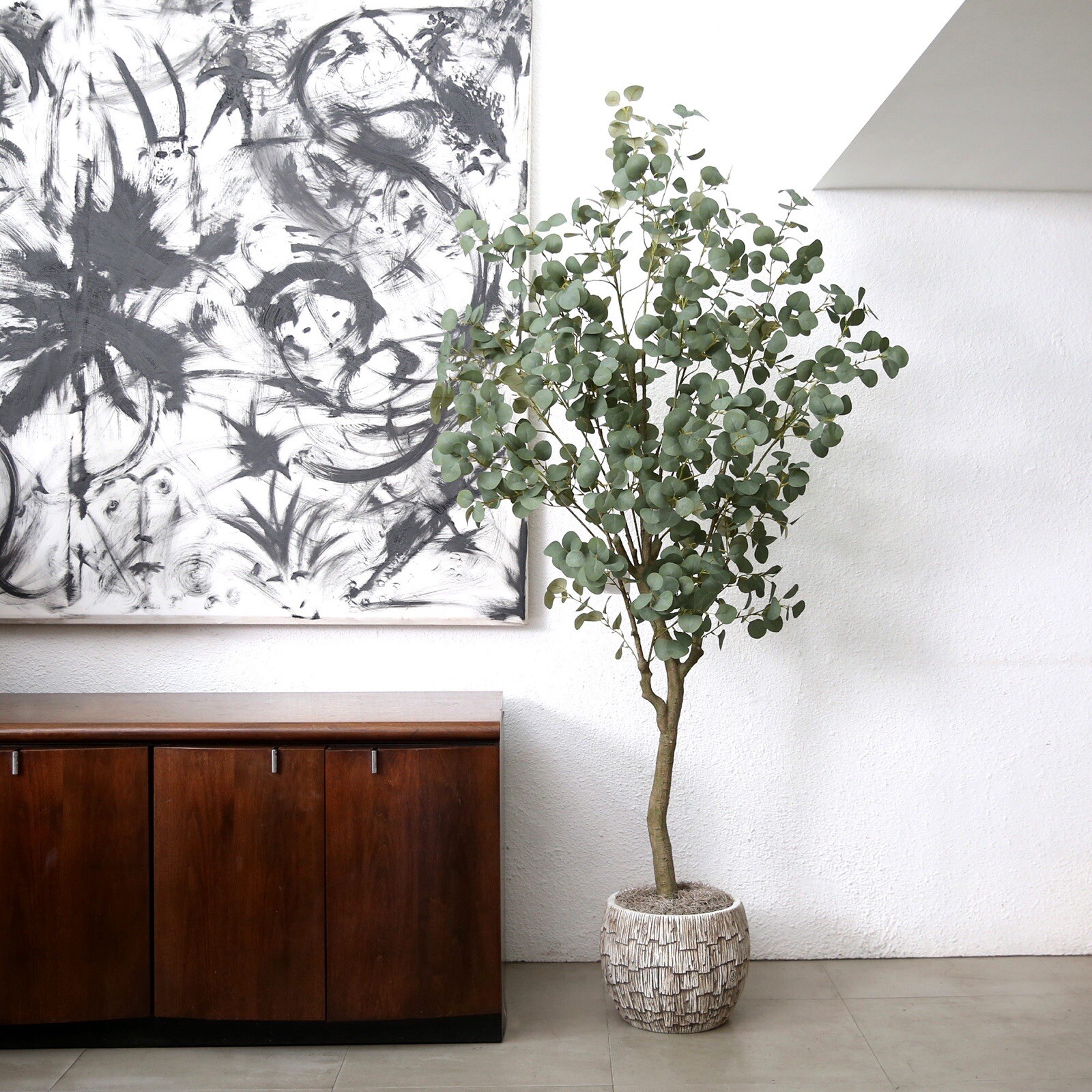 7’ Greco Artificial Eucalyptus Tree Home Decor. Retail $329
