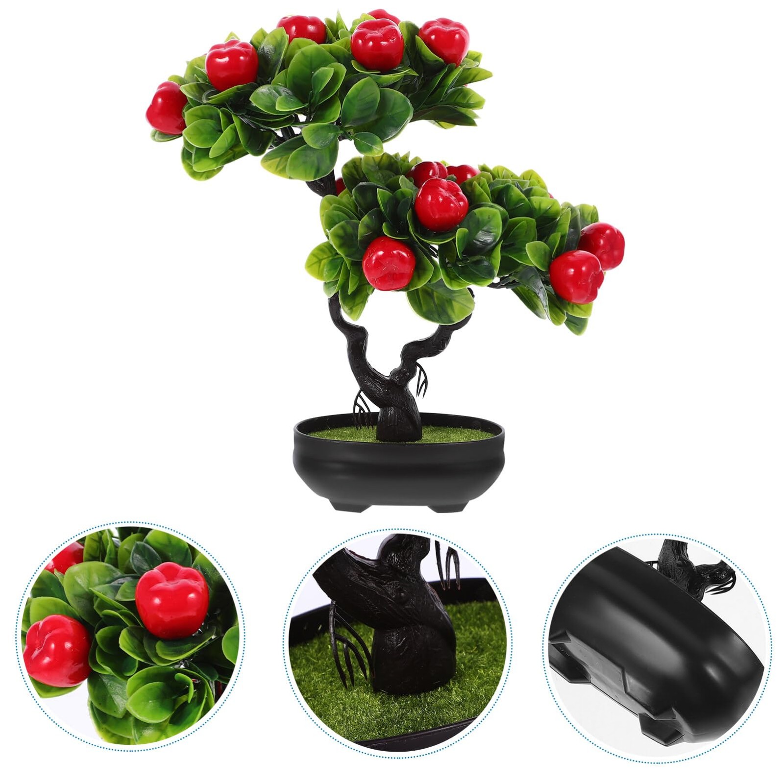 Faux Fruit Tree with Artificial Potted Bonsai 11.81X10.23X3.34In Realistic Si…