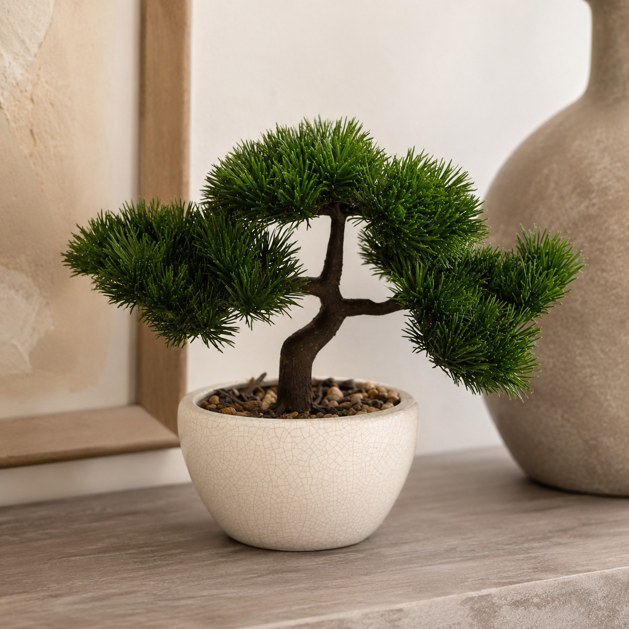 10″ Cedar Bonsai Artificial Tree in Decorative Planter