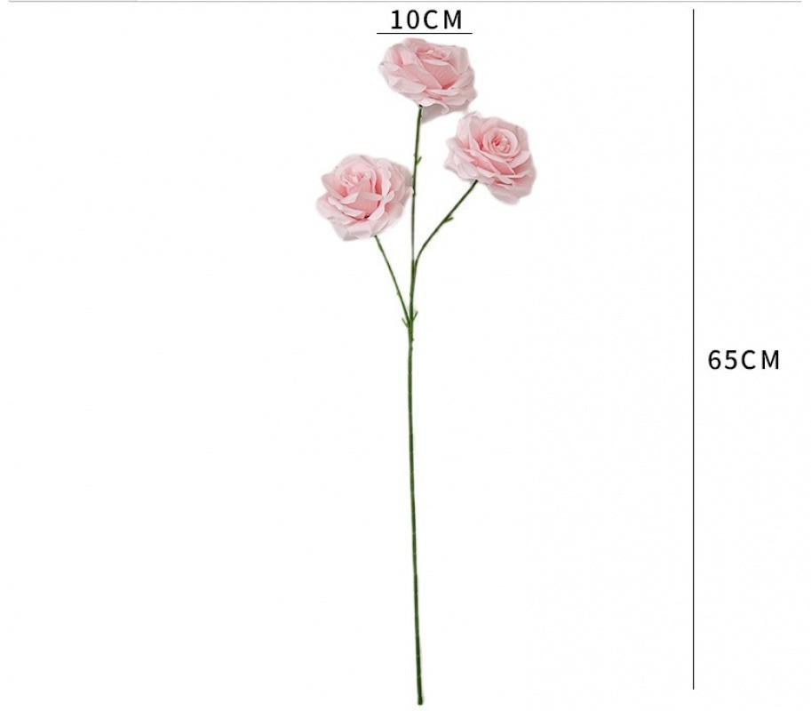 6Pcs Silk Artificial Roses Faux Flowers Pink Blue Purple for Wedding Home Decor