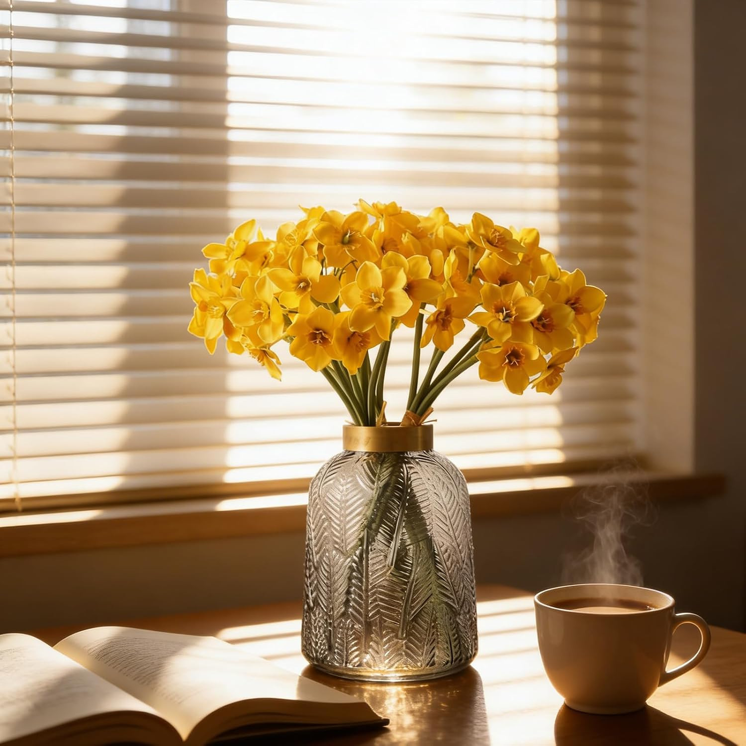 Artificial Daffodil Flowers 15.8 Inches Narcissus Spring Flower Fake Silk Flower