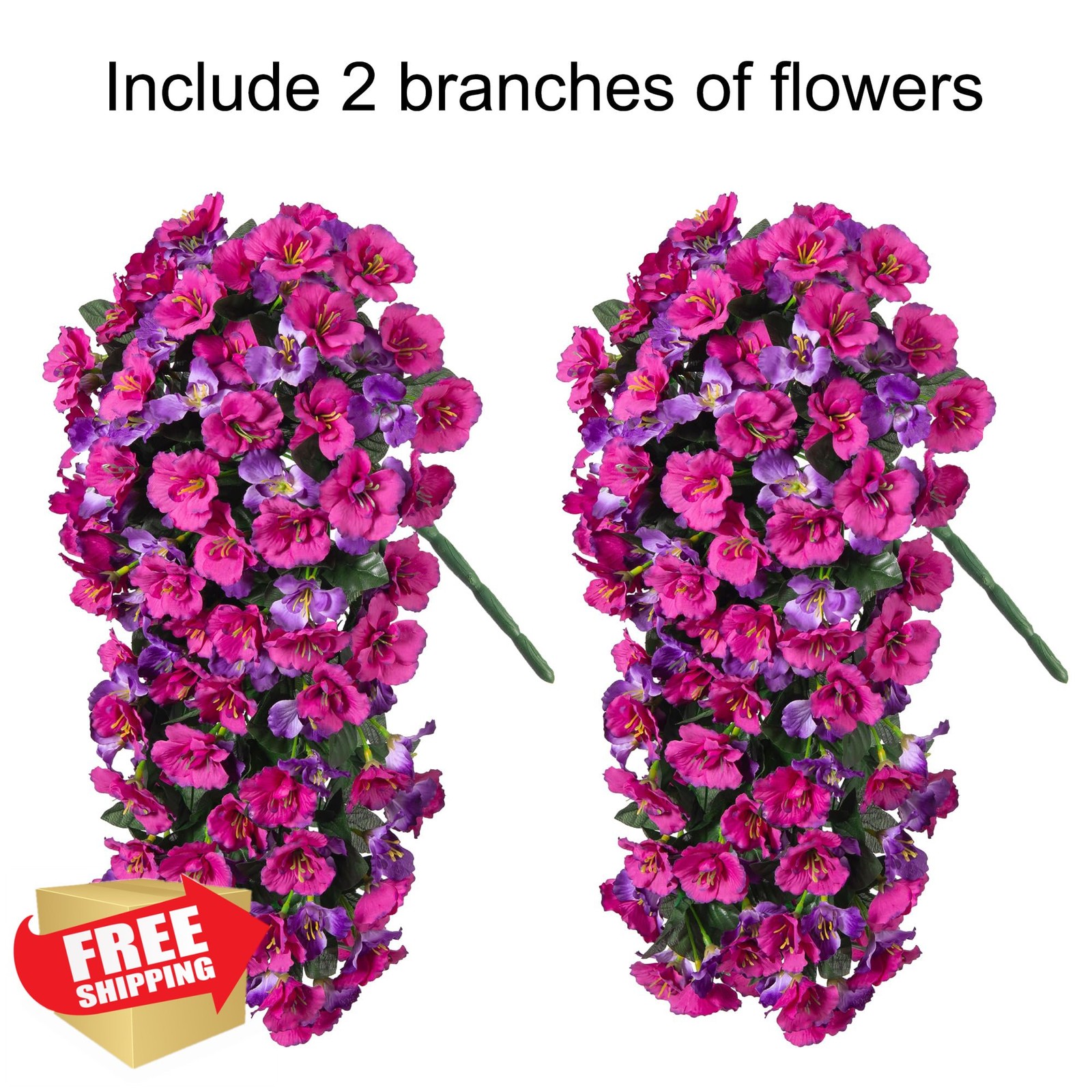 Ivydale Violet Fuchsia Artificial Hibiscus Flowers 2PCS
