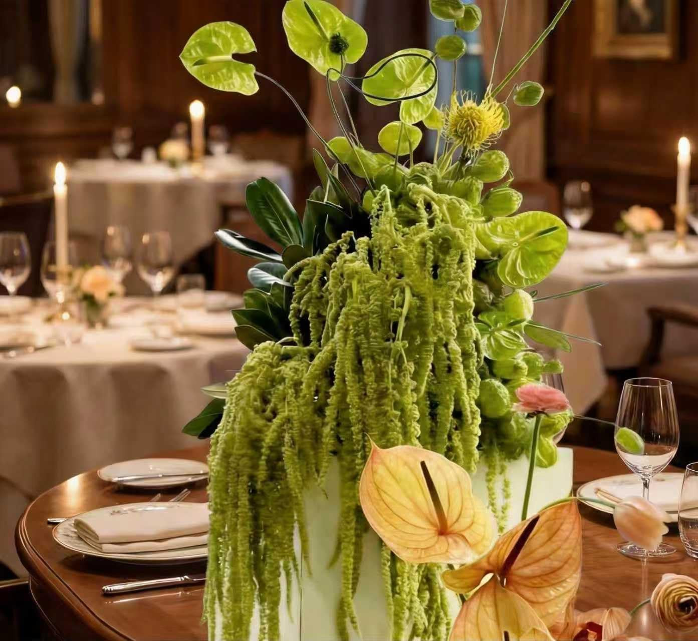 Silva Loup 24Pcs Dried Wisteria Flowers – 30″ Bleached Green Vine Decor
