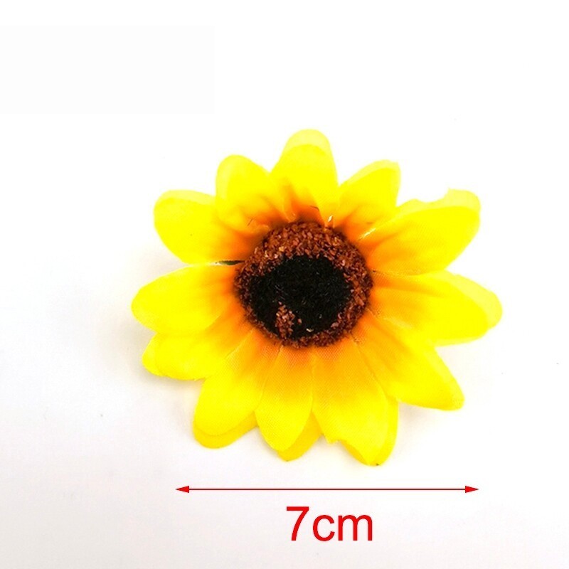 7cm Mini Silk Sunflower Artificial Fake Flowers Head For diy Wedding Party