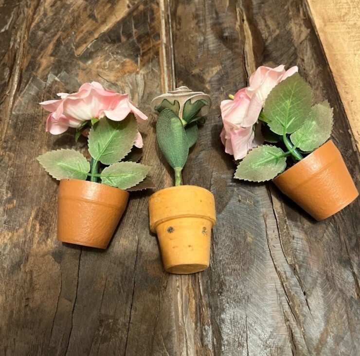 Mini Potted Plant Set – Terra Cotta, Spring Faux Floral