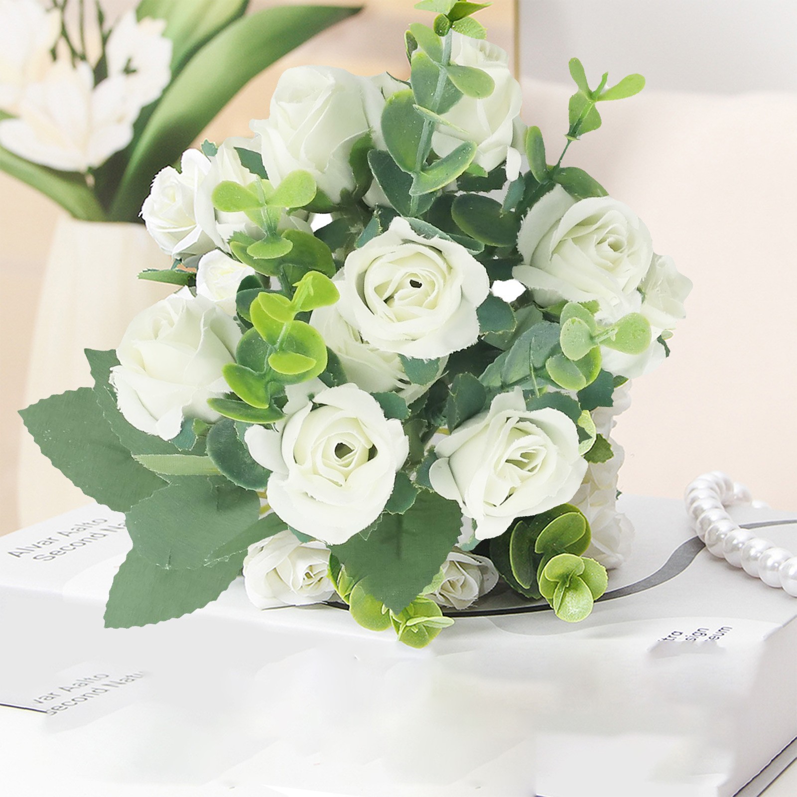 Realistic Silk Bouquet for Wedding Decor 10 Heads Artificial Flowers