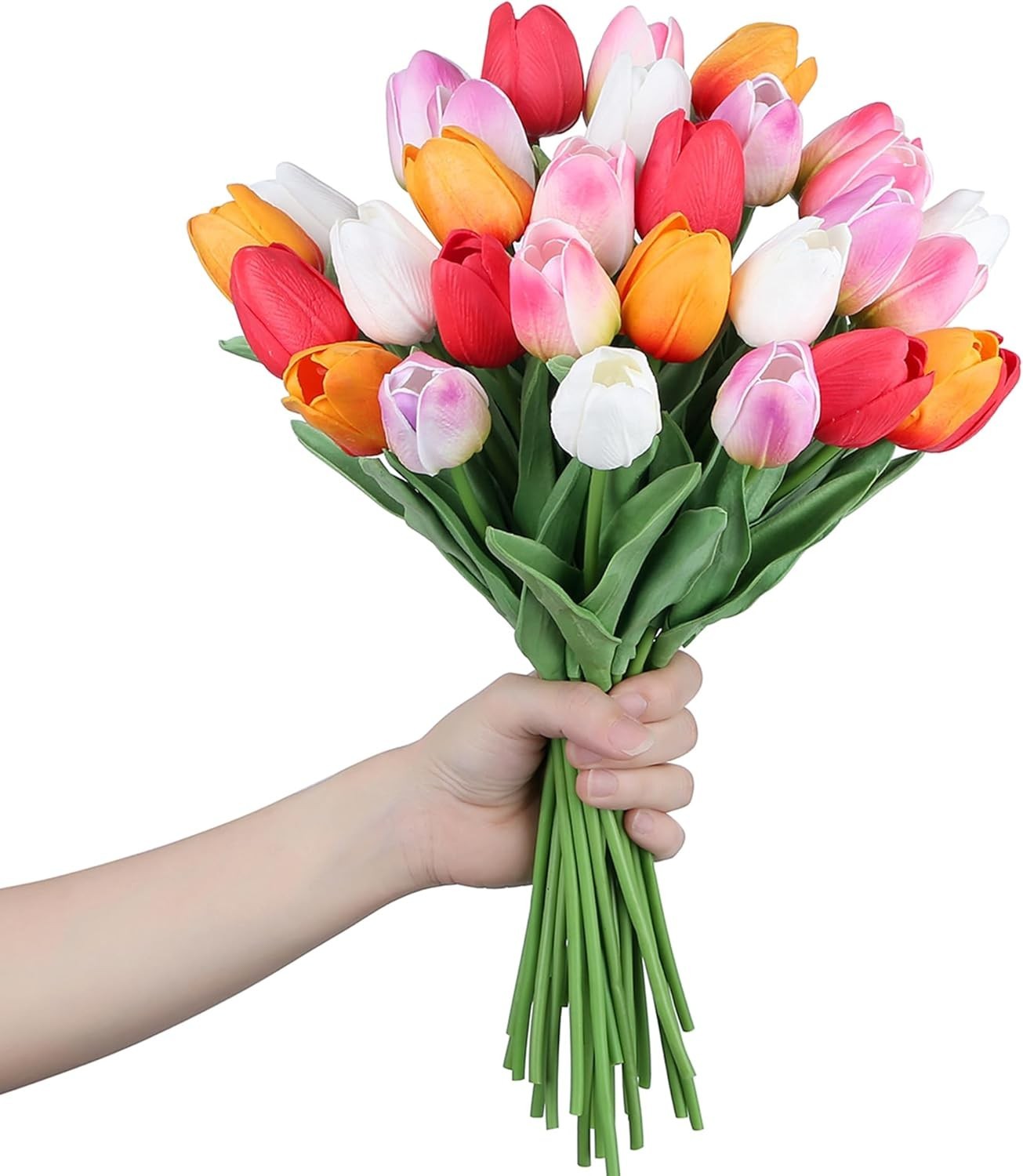 Artificial Tulip Flowers 15pcs Silk Faux Decor for Weddings Home Garden