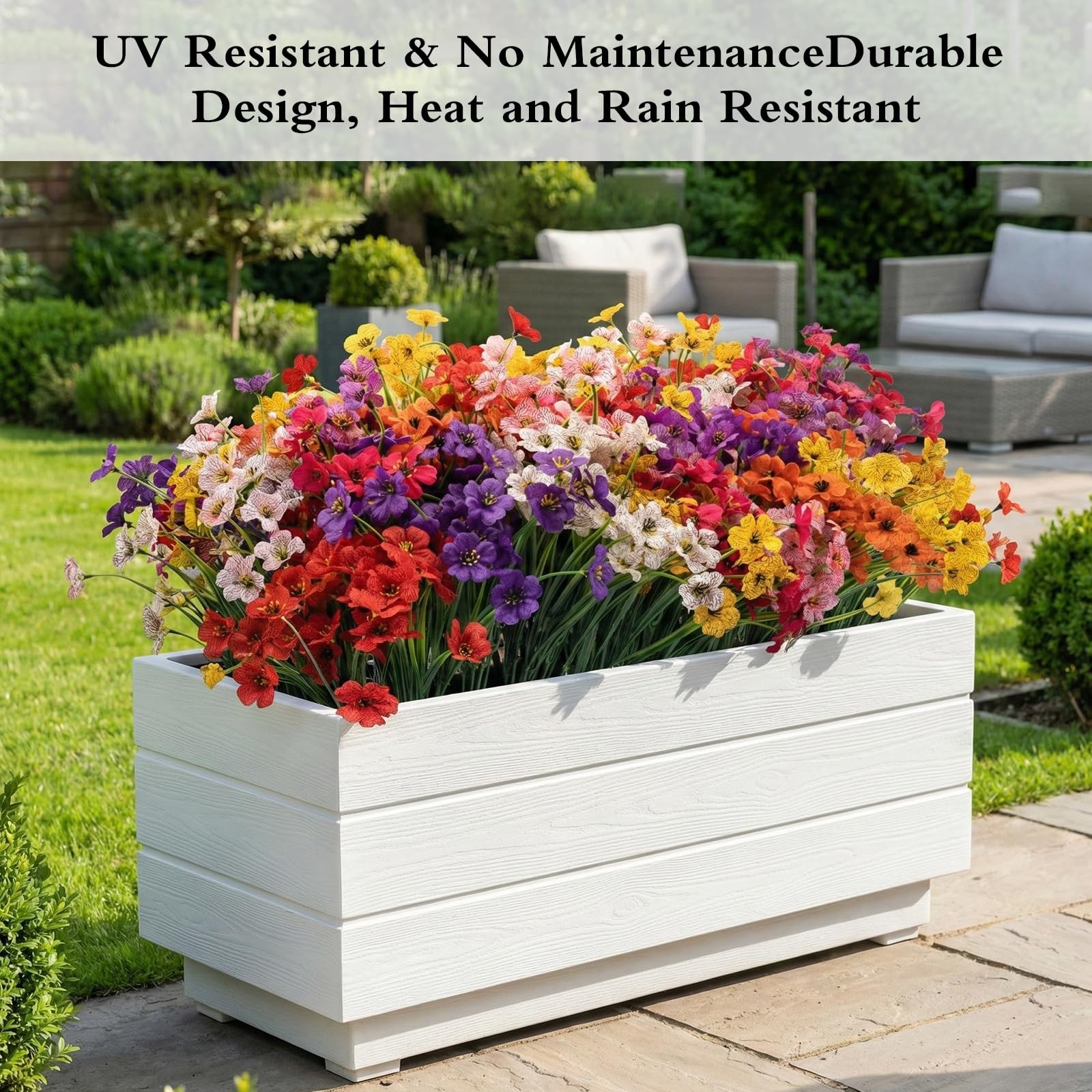 24 Bundles Artificial Flowers for Outdoor Decoration Artificial Plants Plasti…