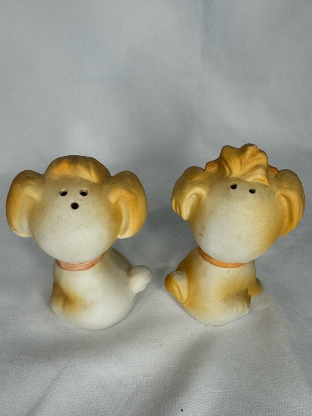 Vintage Big Eye Puppy Dog Salt & Pepper Shakers Set Retro Kitsch Japan Style