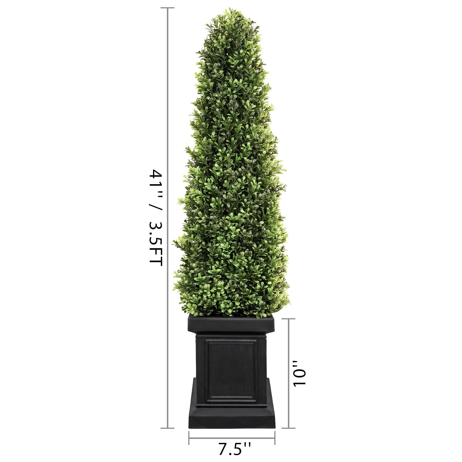 3.5ft Boxwood Outdoor Topiary Set of 2, Tall All Year Green Fake Plant Topiar…