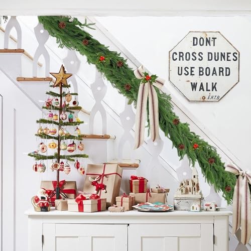 PCS Artificial Norfolk Pine Garlands, Real Touch Winter Pine Garland, Green 2