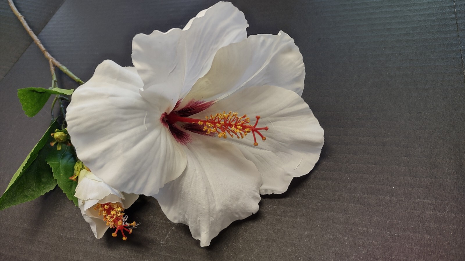Large Cream Hibiscus stem silk flowers