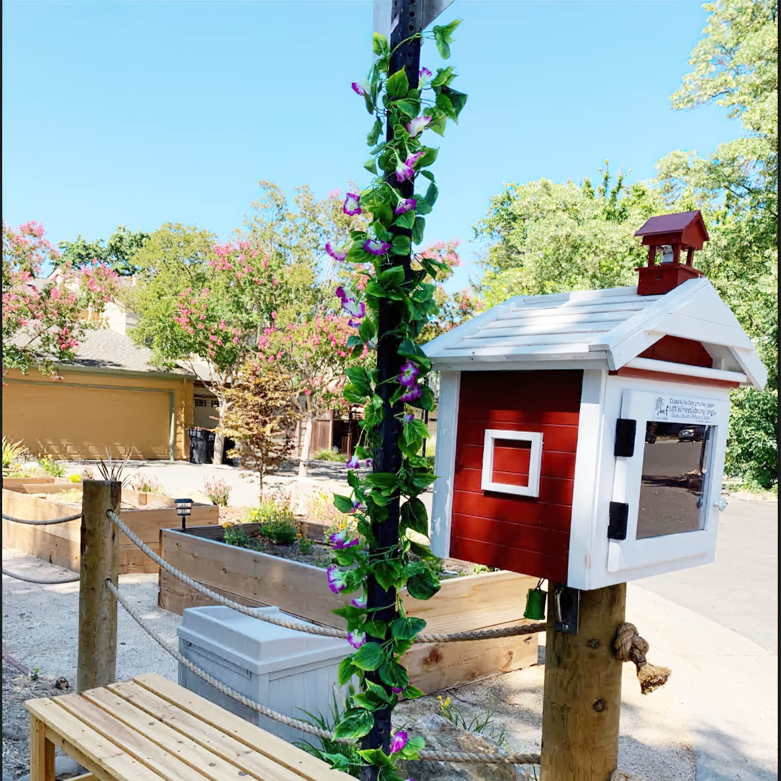 CISDUEO 2 Pcs Artificial Vines Silk Morning Glory Vines for Outdoor 15Feet Ha…