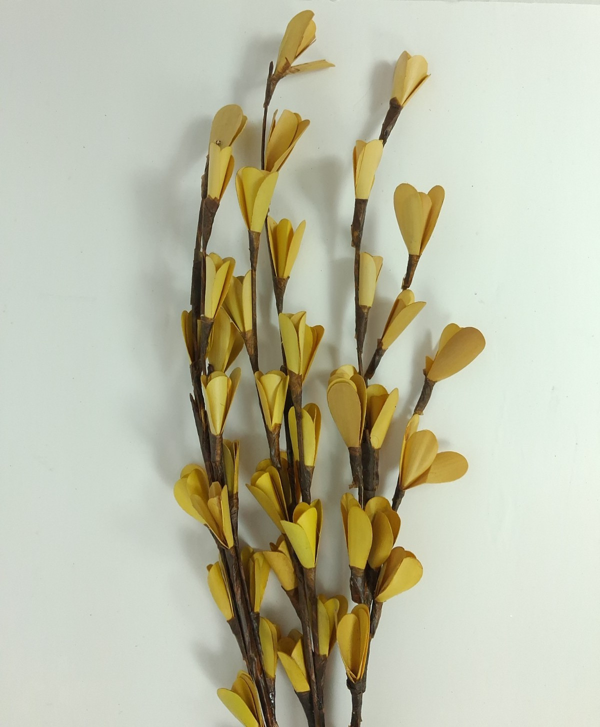 Artificial Mustard Yellow Floral Stem Lot 9 Stems Faux Flowers 12-32″