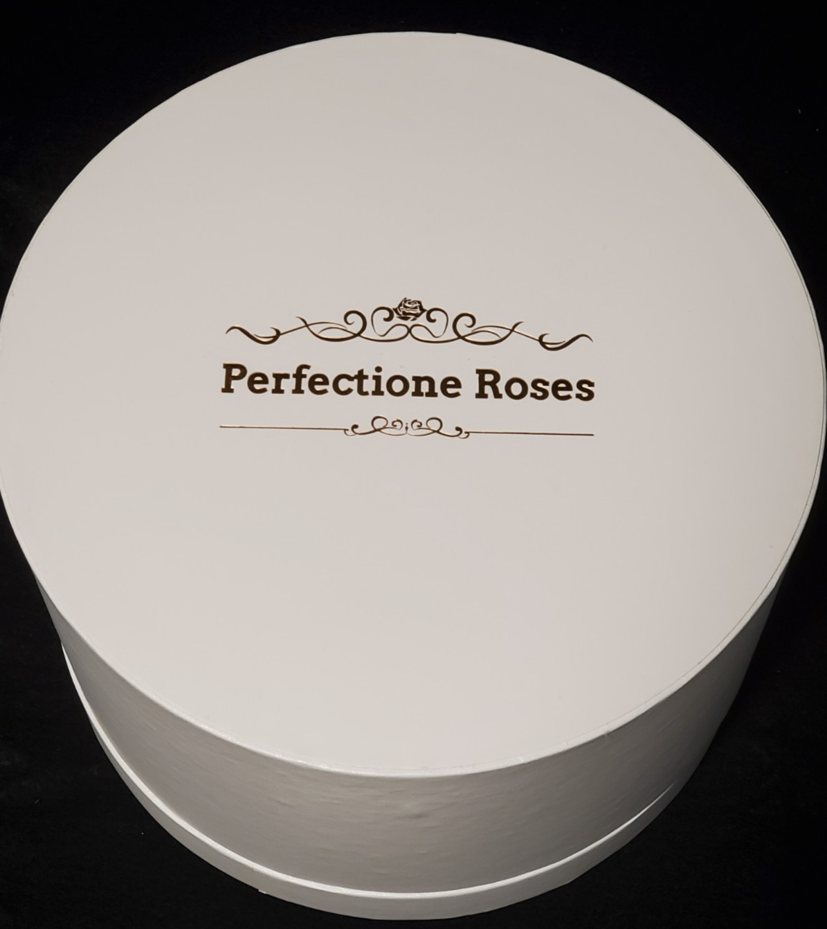Perfectione Preserved REAL PINK ROSES White Round Lidded Box ~ Lasts 3-5 Years
