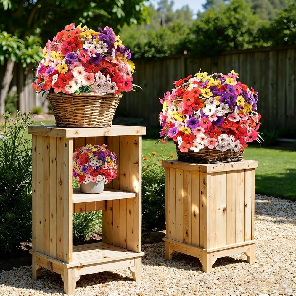 30 Bundles of UV Resistant Artificial Outdoor Flowers – Faux Garden Decor