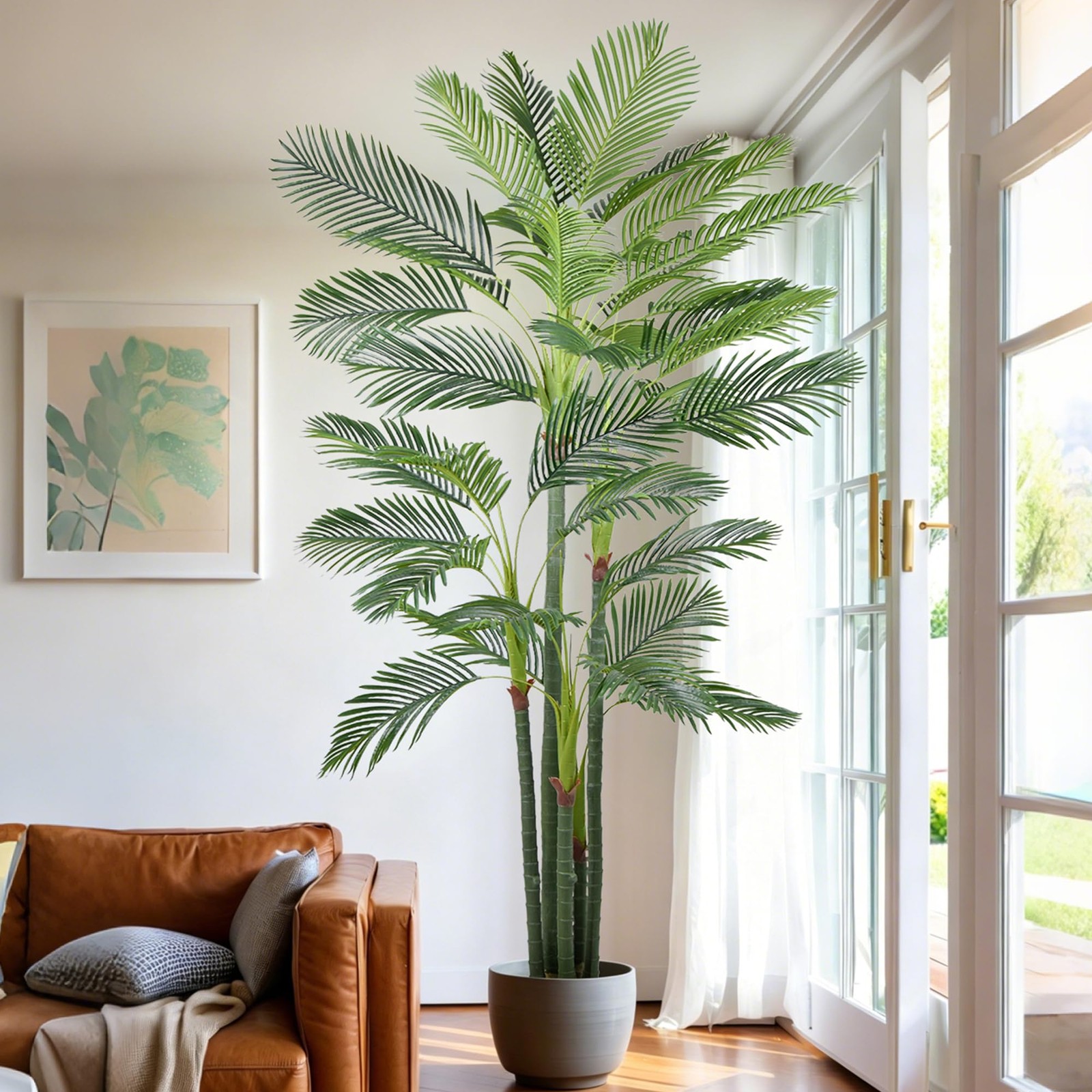 Artificial Palm Tree 9FT(108in) Tall Faux Tree with Large Trunks and 35 Reali…