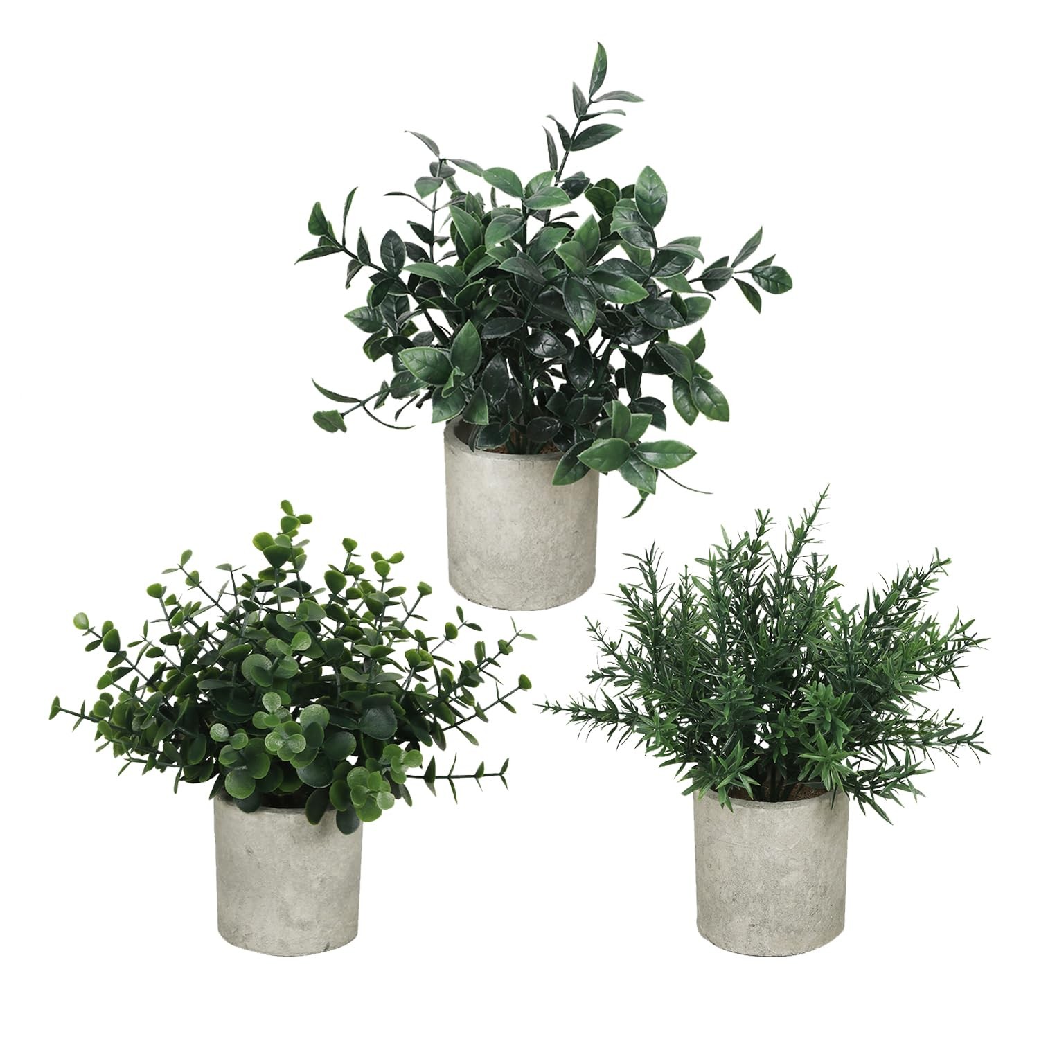 3 Pack Small Potted Fake Plants for Desk Shelf Bedroom Decor